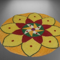 Round rangoli mat 4 feet dia